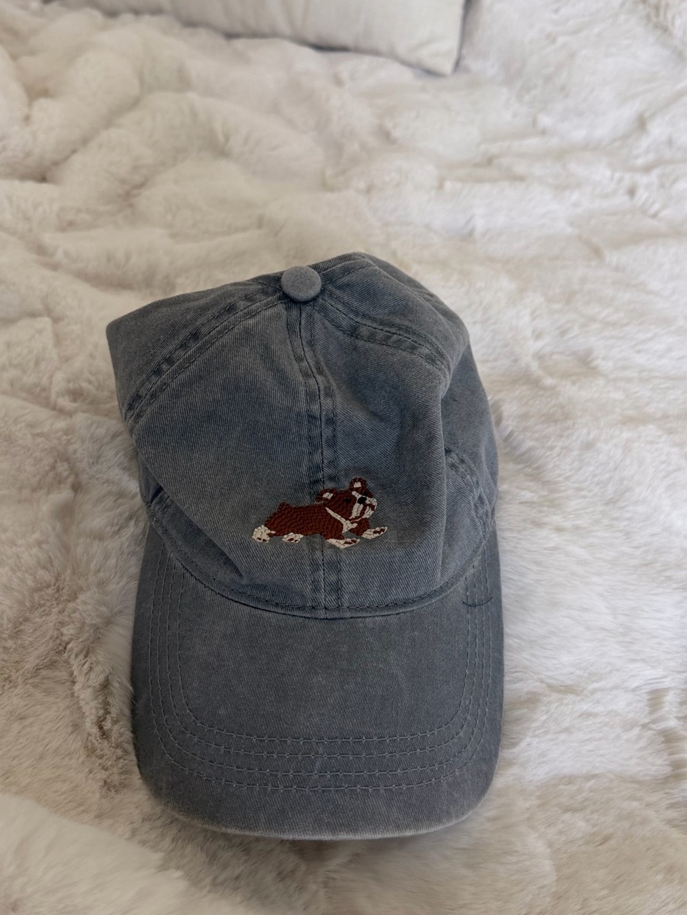 David and Young Gray Baseball Cap with Embroidered Fox Accent